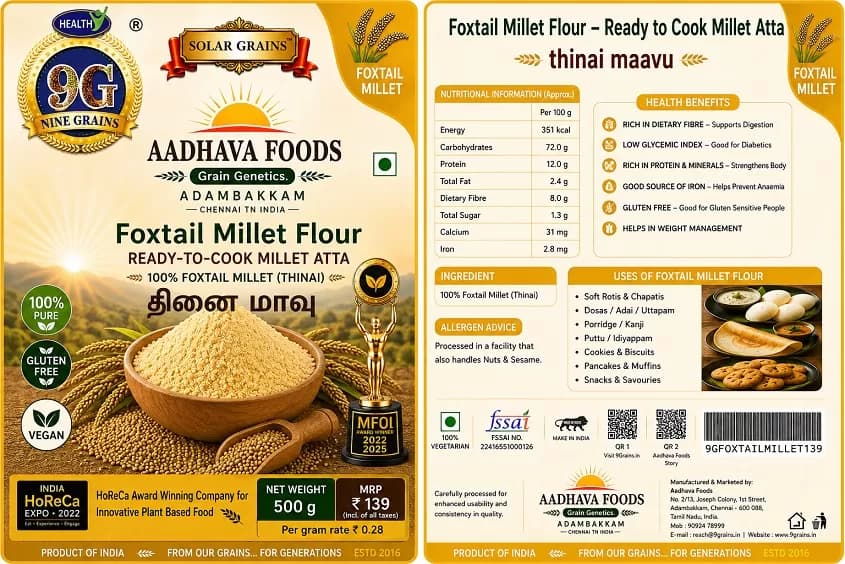 Foxtail Millet Flour (Thinai Maavu -Atta)